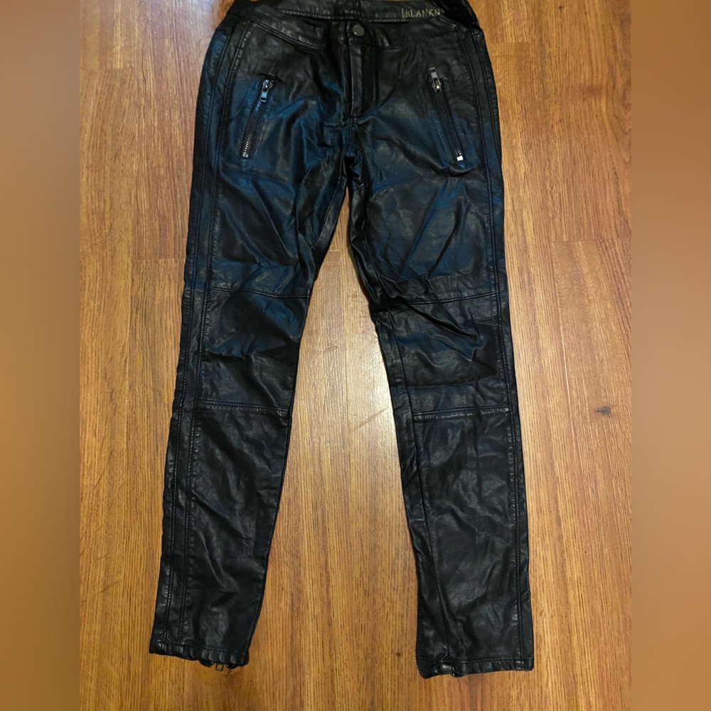 Blank NYC black faux leather pants size 28